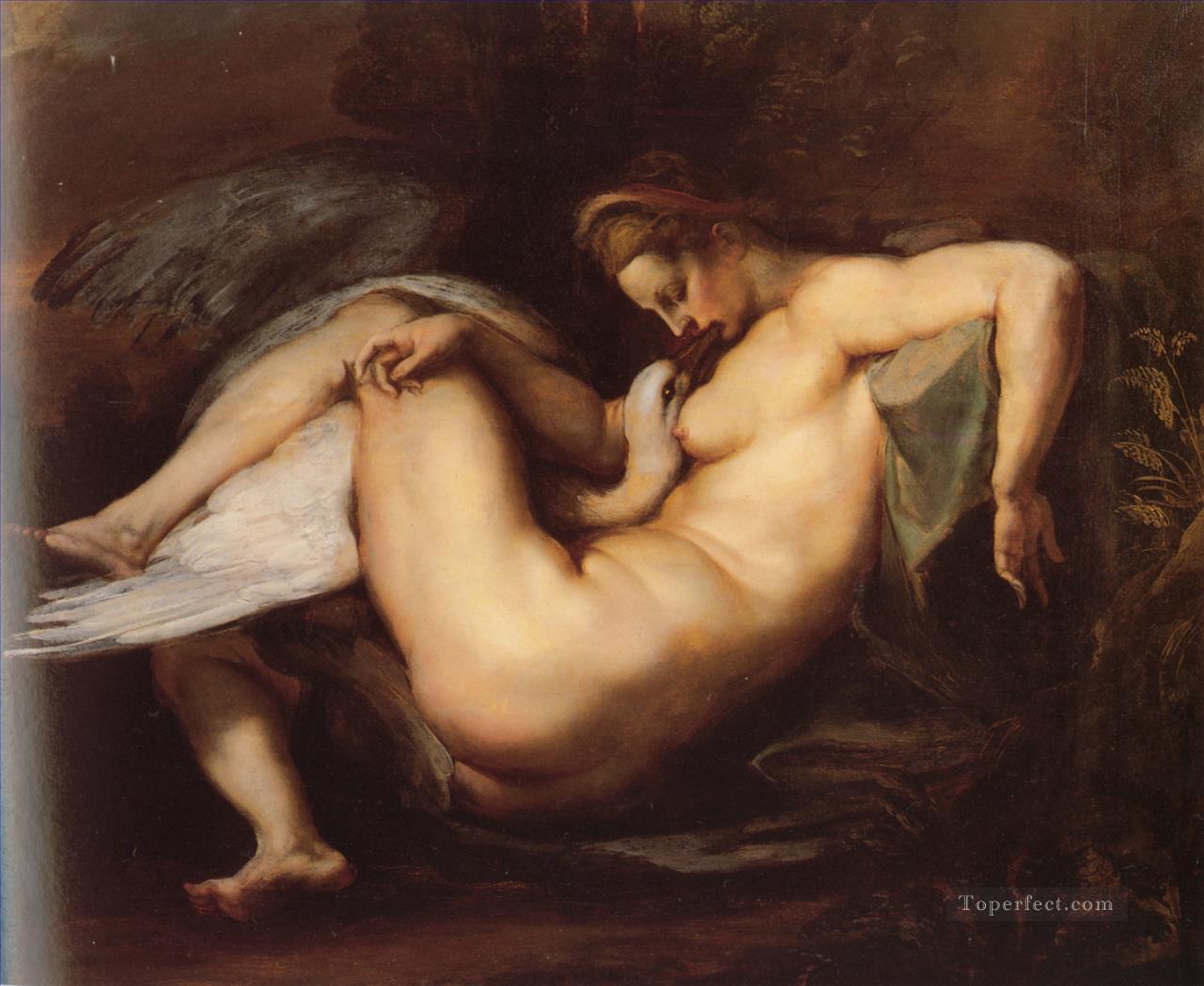 Leda und dem Schwan Barock Peter Paul Rubens Vögel Ölgemälde